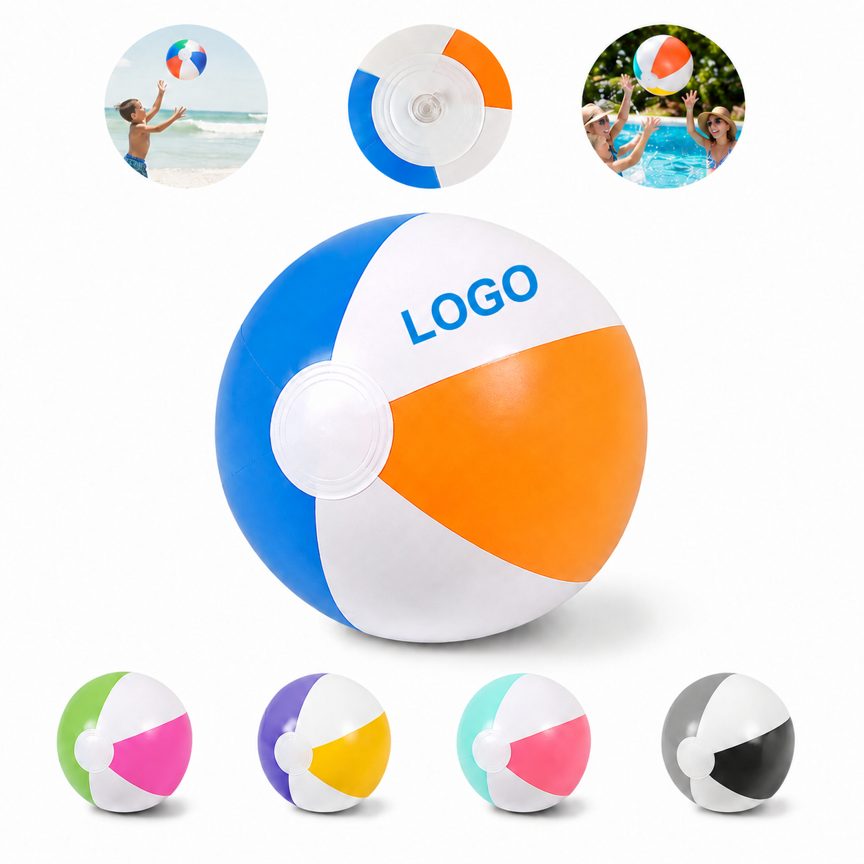 Classic Six-Panel Inflatable Multi-Color Beach Ball for Outdoor Events