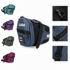 Durable Under-Seat Cycling Bag with Reflective Accents and Quick-Release Buckles