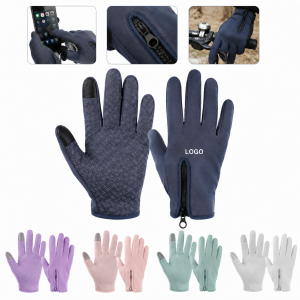 Insulated Performance Outdoor Gloves with Integrated Touchscreen Tips and Zipper Closure