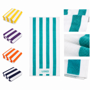 Two-Tone Vertical Striped Cabana Beach Towel