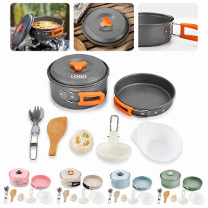 Essential 11-Piece Nested Outdoor Cookware Collection with Heat-Resistant Grips