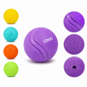 High-Bounce Textured Rubber Pet Toy Ball for Interactive Fetch