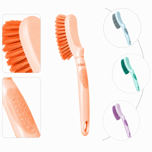 Set of 4 Ergonomic Long-Handle Scrub Brushes for Household Use