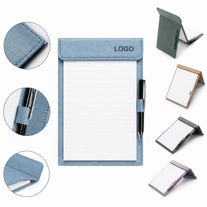 Professional Synthetic Leather Magnetic Notepad Holder with Integrated Pen Loop