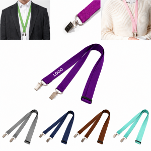 Dual-Clip Screen-Printed Polyester Lanyard for Secure Badge Display