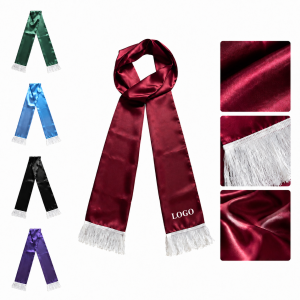 Lustrous Tasseled Satin Spirit Scarf